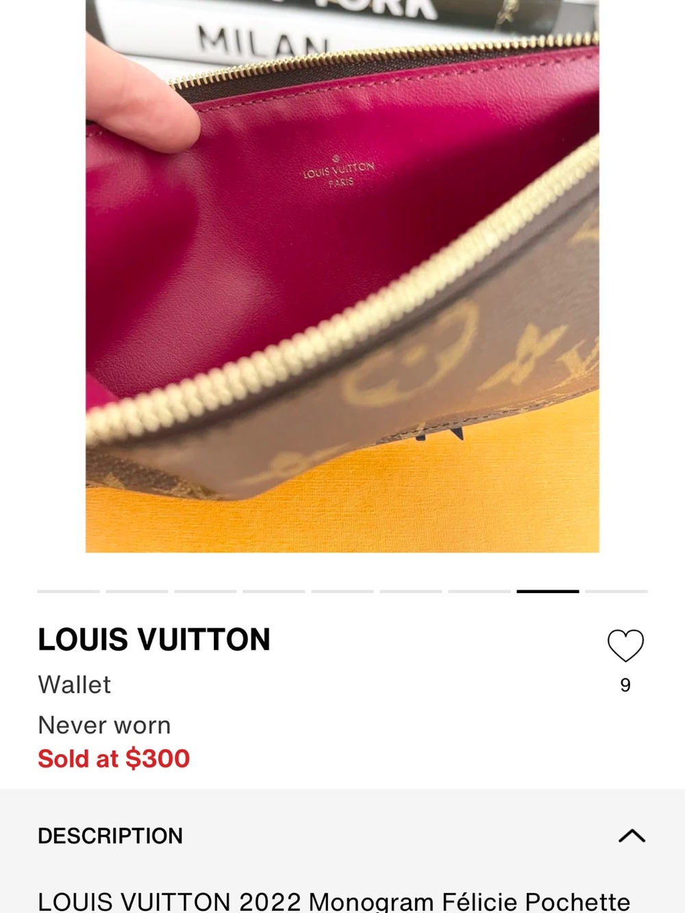 Louis Vuitton Monogram Zip Card Holder in Brown and Gold - Picture 8 of 9